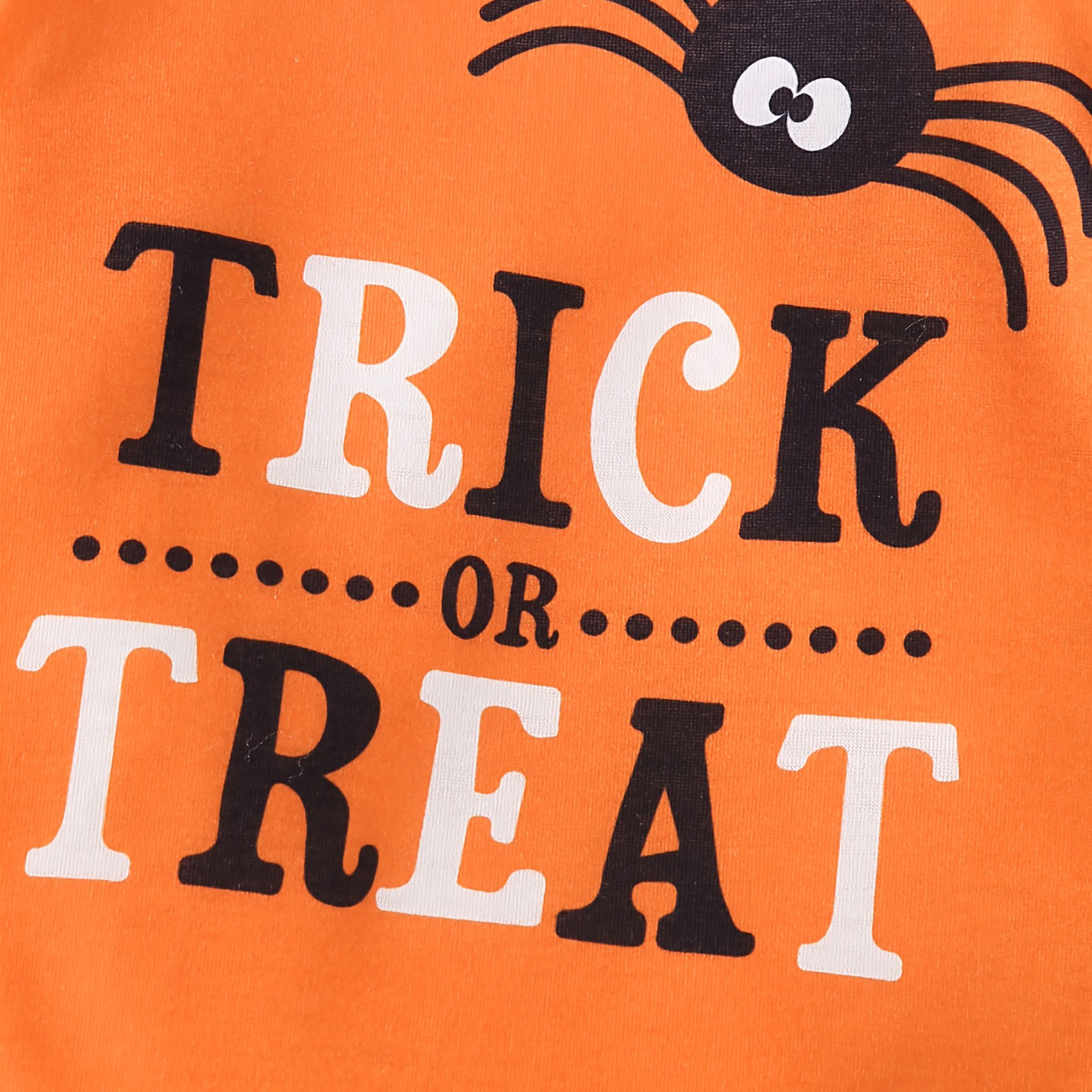 2PCS Halloween Trick Or Treat Letter Pumpkin Stripe Printed Baby Set