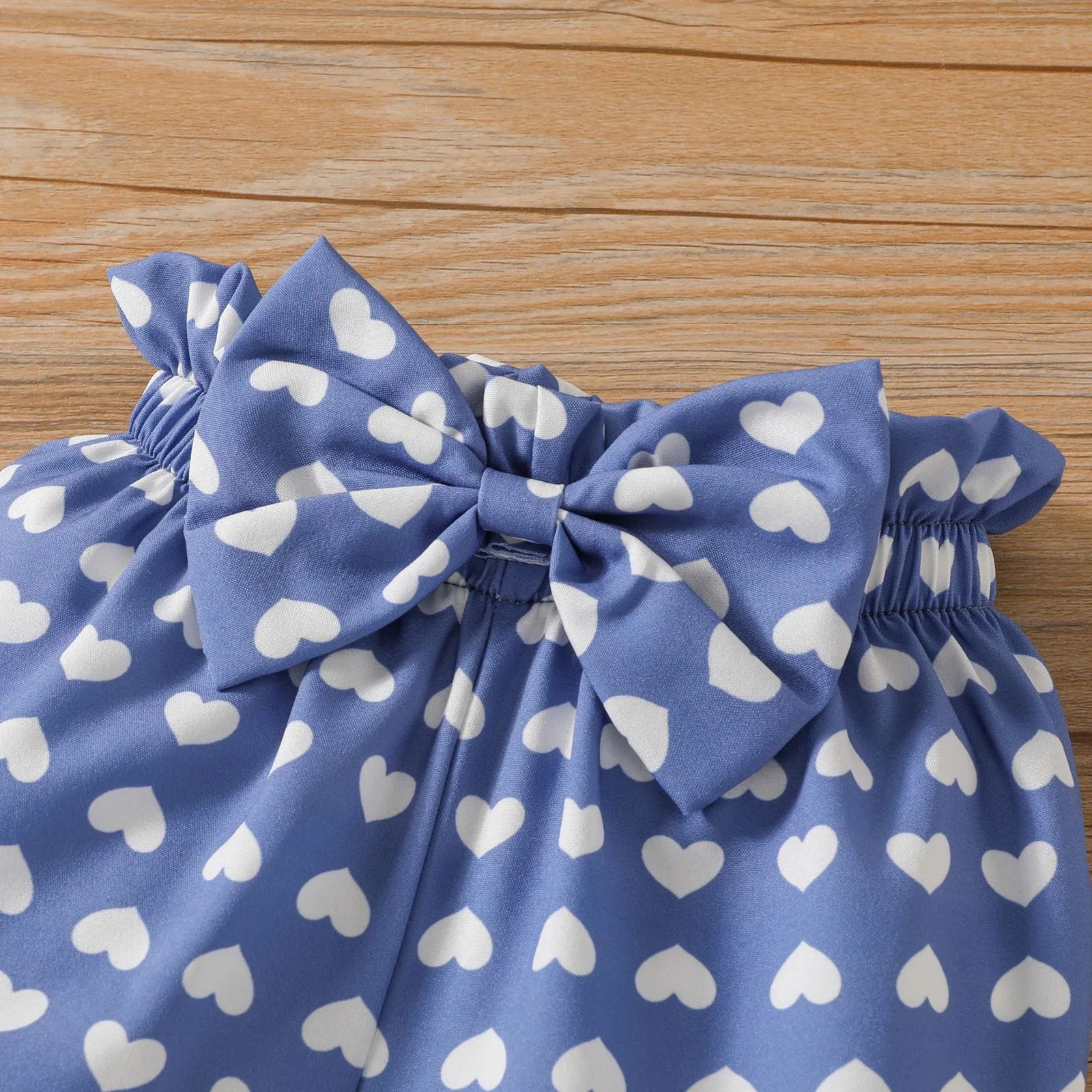 3PCS Comfy Heart Printed Short Sleeve Baby Set