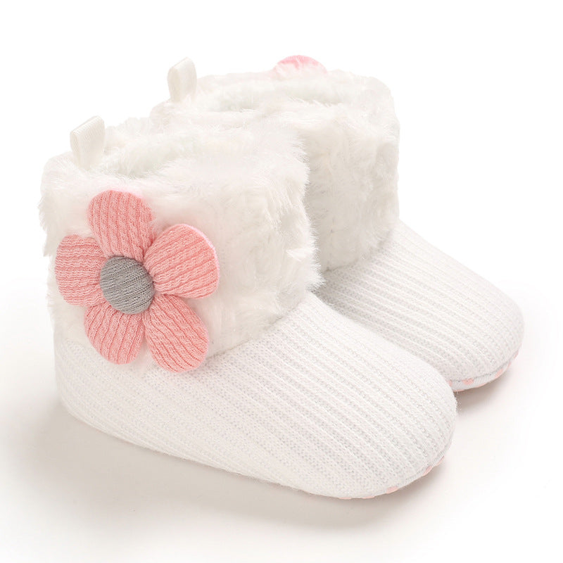 Hook Loop Fleece Snow Boots Soft Sole Baby Shoes