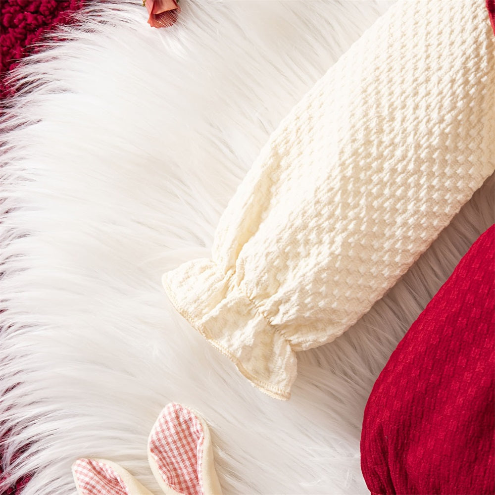 3PCS Stylish Color Blocking Long Sleeve Baby Romper