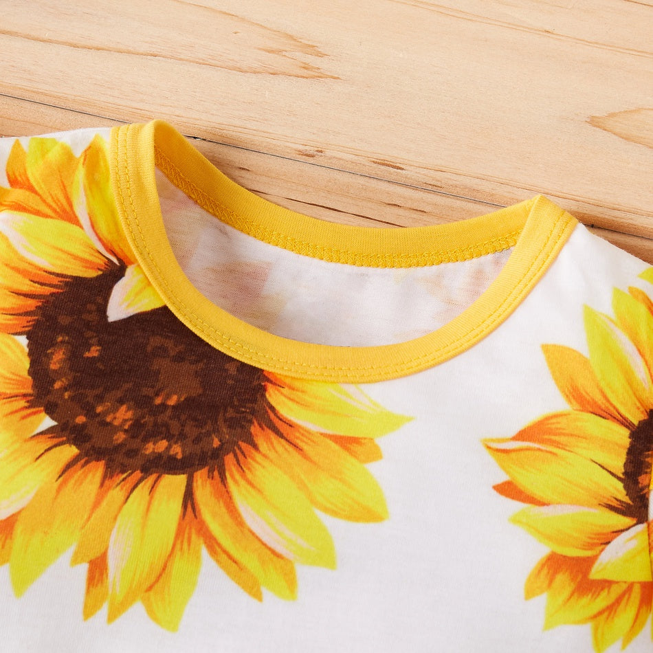 Mono de bebé con estampado de girasoles, 2 piezas