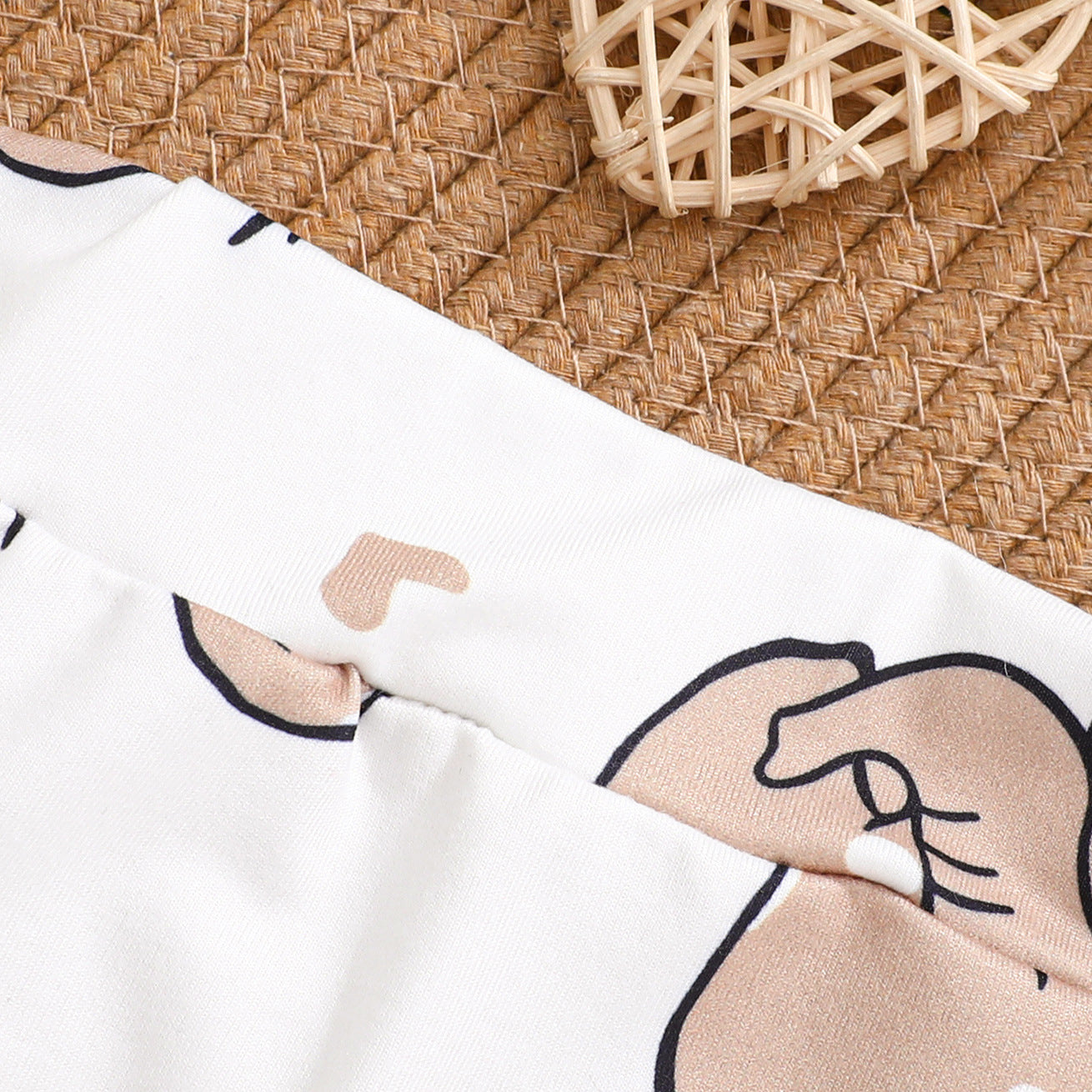 3PCS Happy Every Day Letter Elephant Print Short Sleeve Baby Set