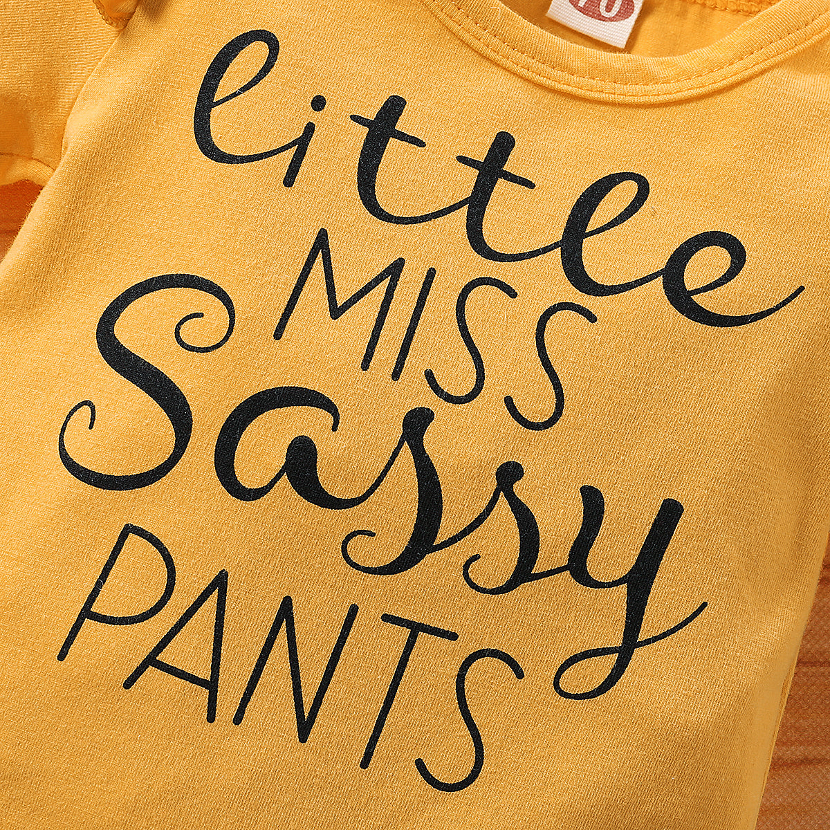 3PCS Little Miss Sassy Pants Sunflower Printed Baby Set