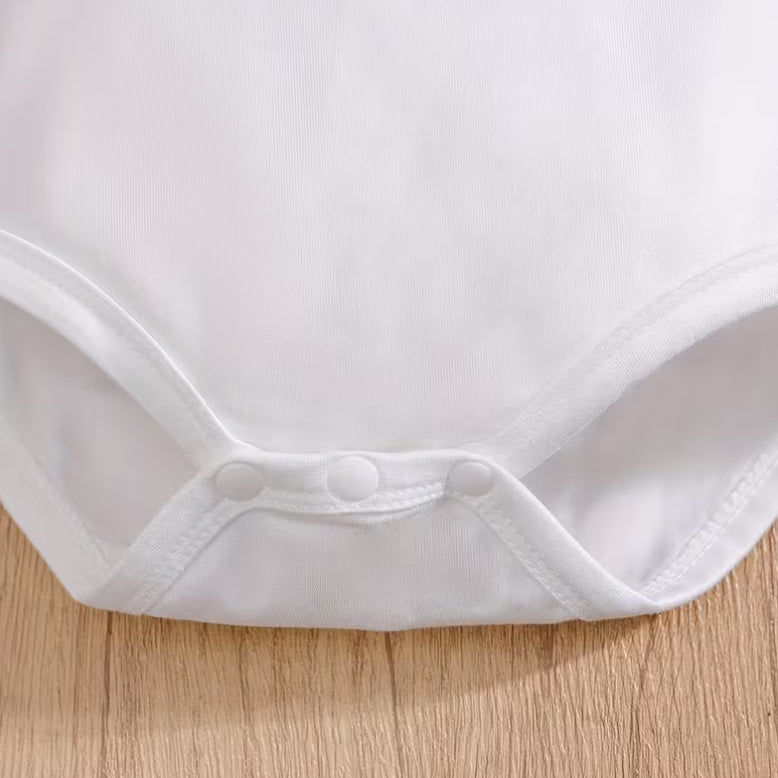 2PCS Casual Bear Plaid Print Overalls Baby Set