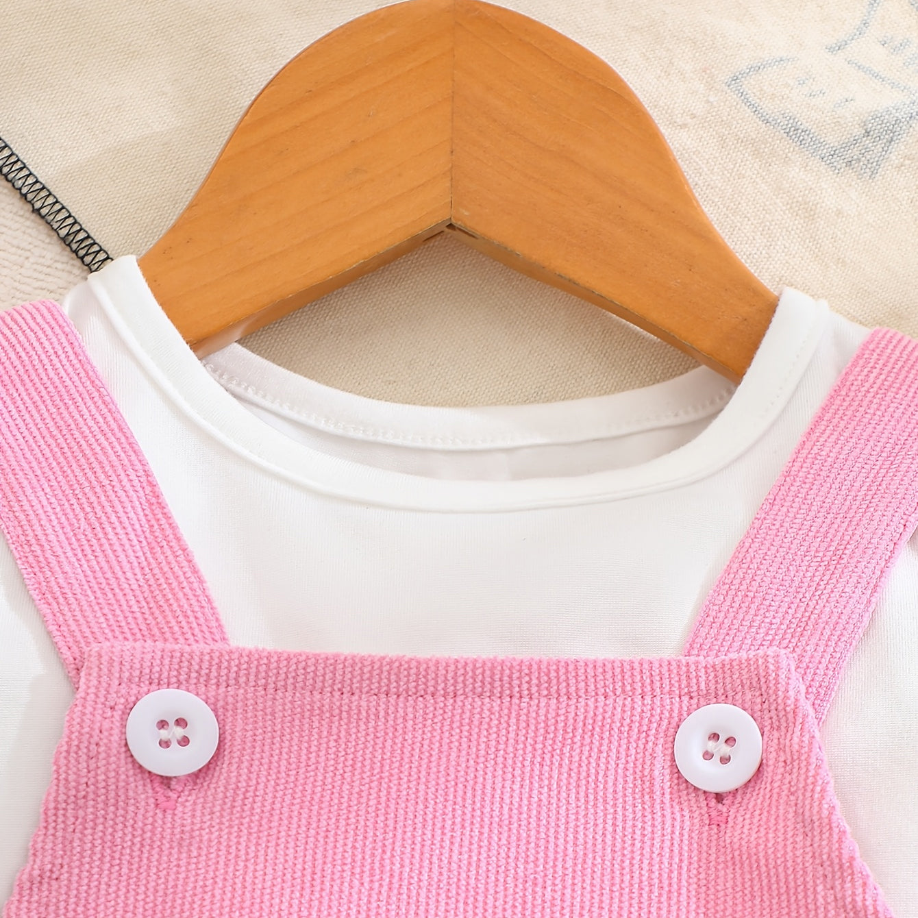 2PCS Cute Letter Embroidery Floral Appliqué Short Sleeve Baby Set