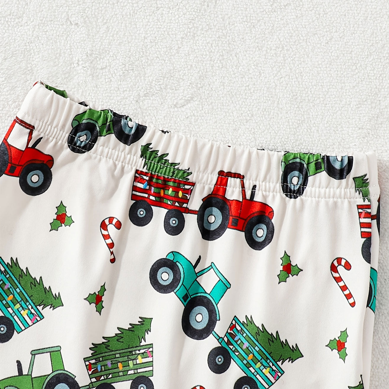 3PCS My 1st Christmas Letter Tractor and Tree Printed Baby Set