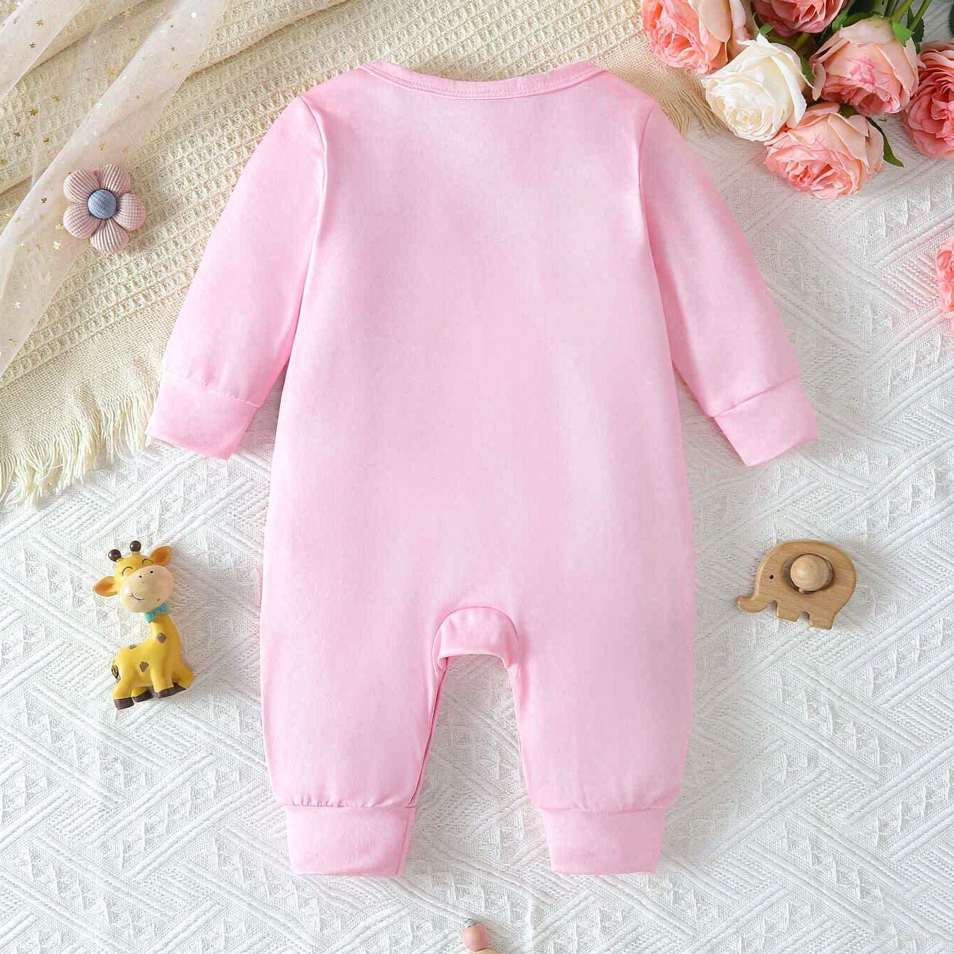Cartoon Animal Print Long Sleeve Baby Jumpsuit