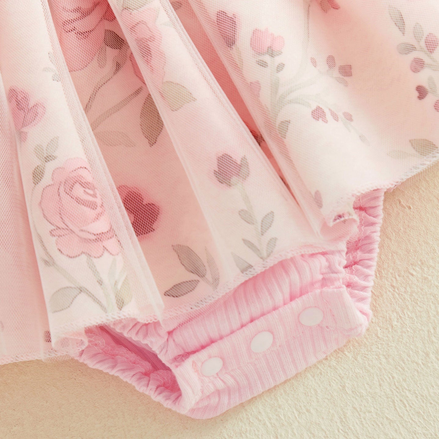 3PCS Gorgeous Floral Printed Ruffle Decor Baby Girl Romper