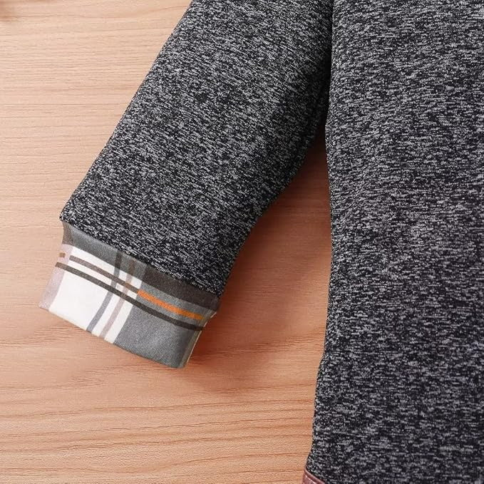 2PCS Comfy Plaid Printed Long Sleeve Baby Set