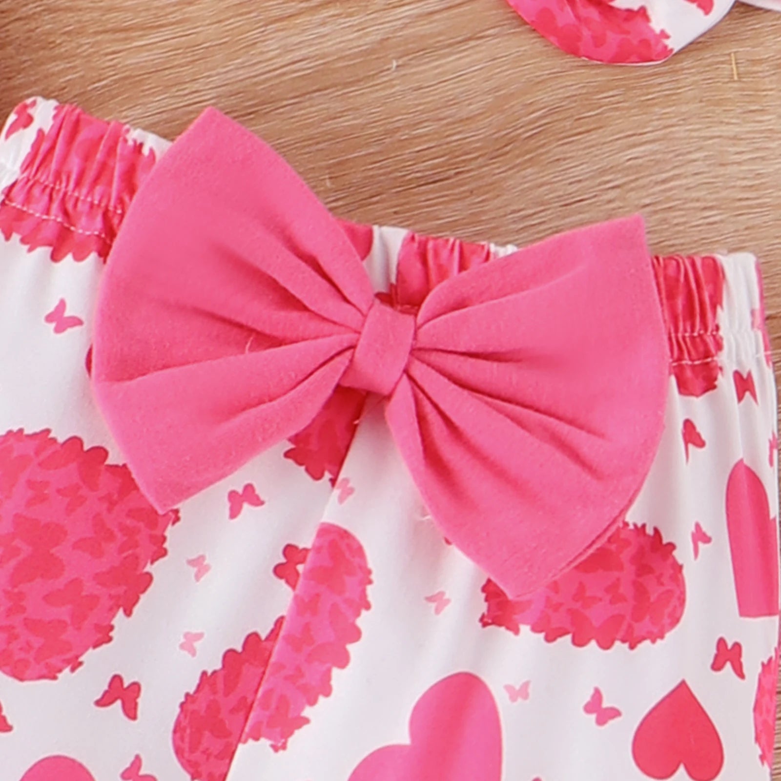 3PCS Daddy's Girl Letter Heart Print Short Sleeve Baby Set