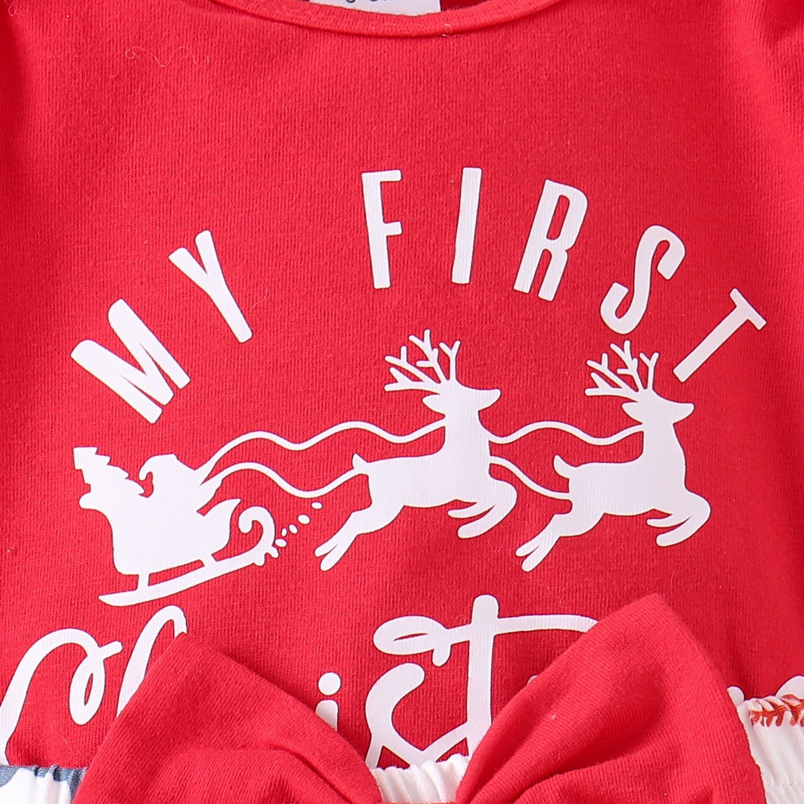 3PCS My First Christmas Letter Deer Printed Baby Set