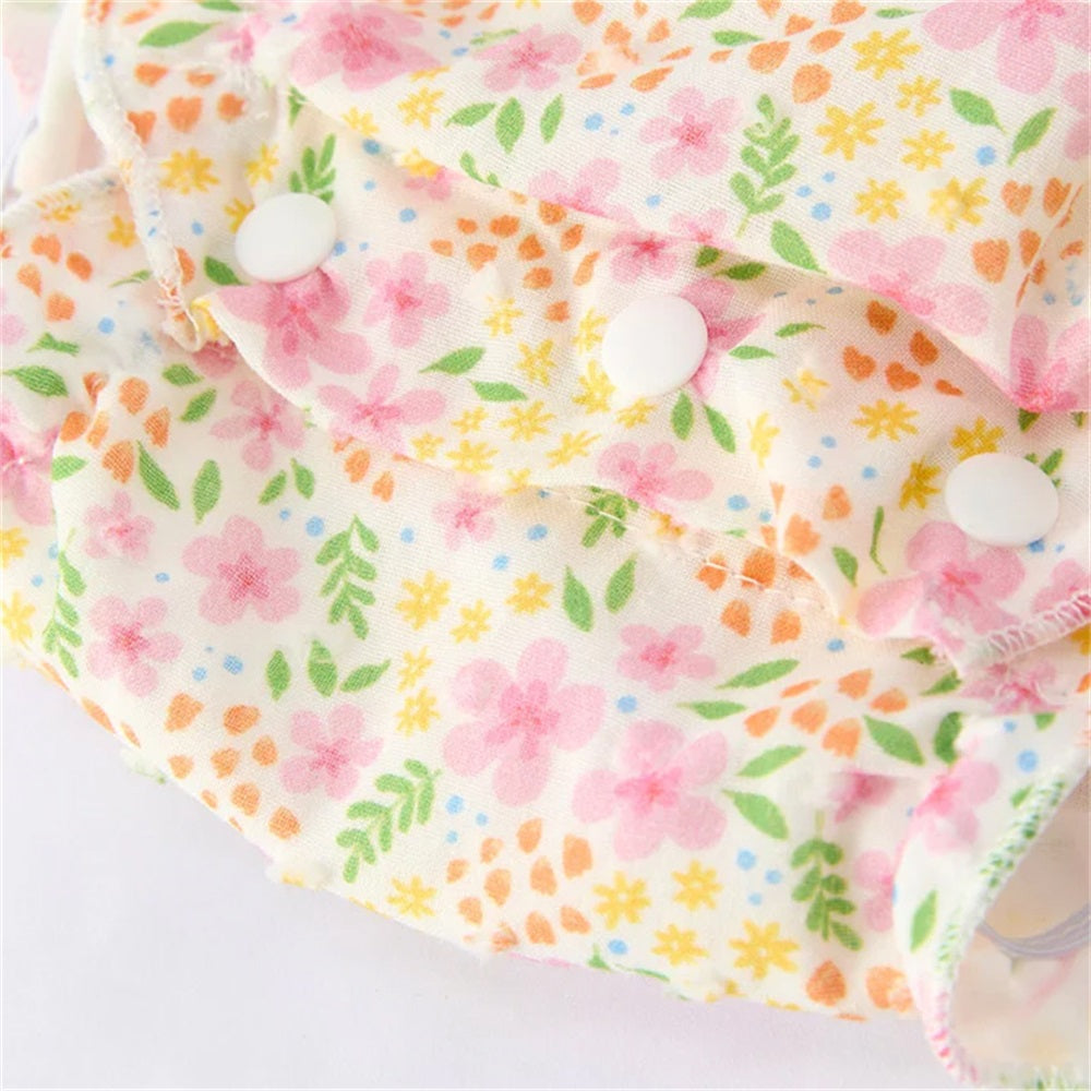Summer Casual Floral Printed Fly Sleeve Baby Romper