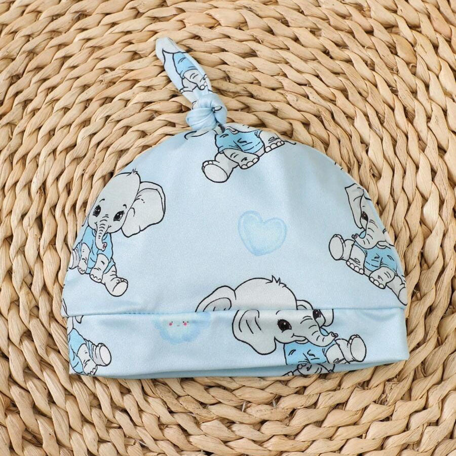 3PCS Cute Little Elephant Print Long Sleeve Baby Set