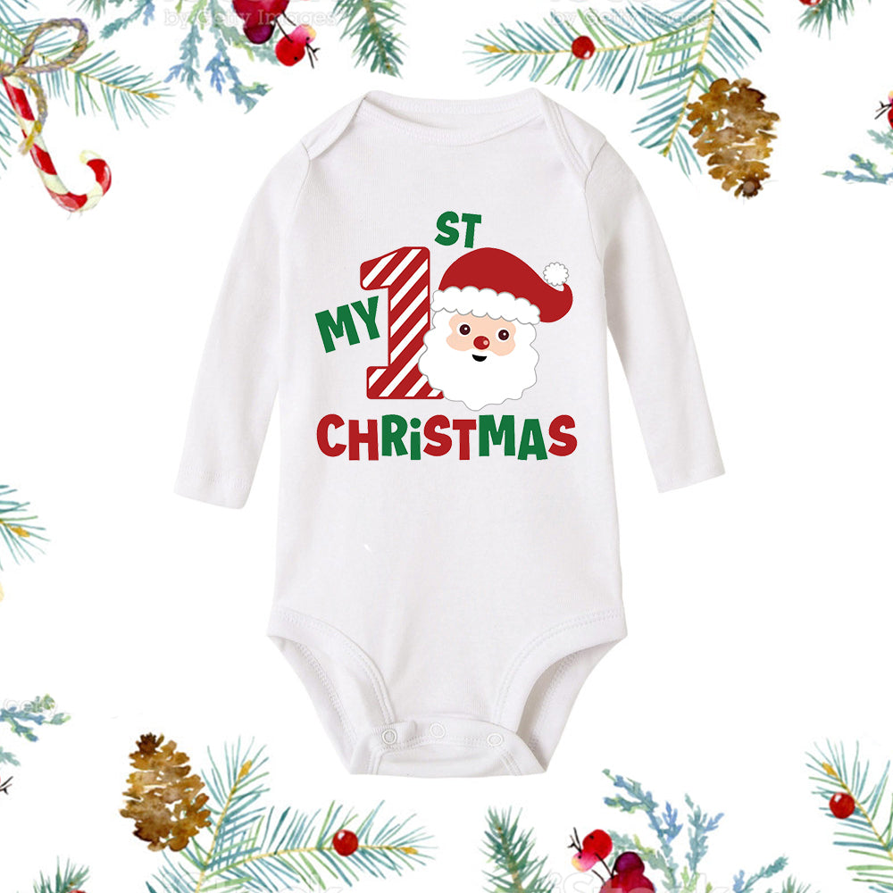 Ma première barboteuse de bébé imprimée lettre de Noël