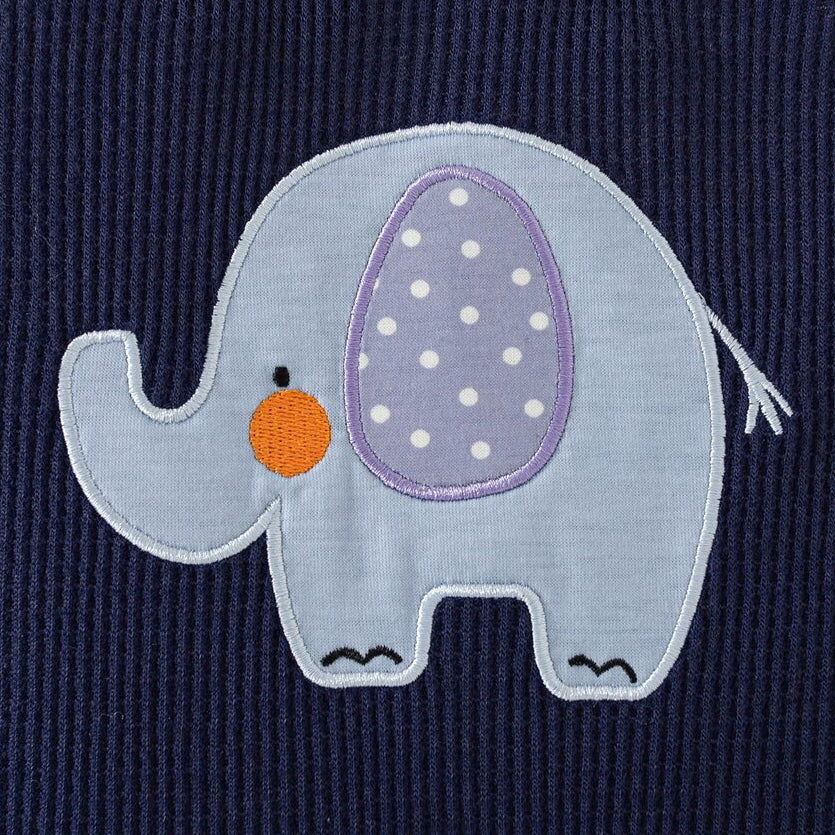 2PCS Cute Elephant Print Long Sleeve Corduroy Baby Boy Overalls Set