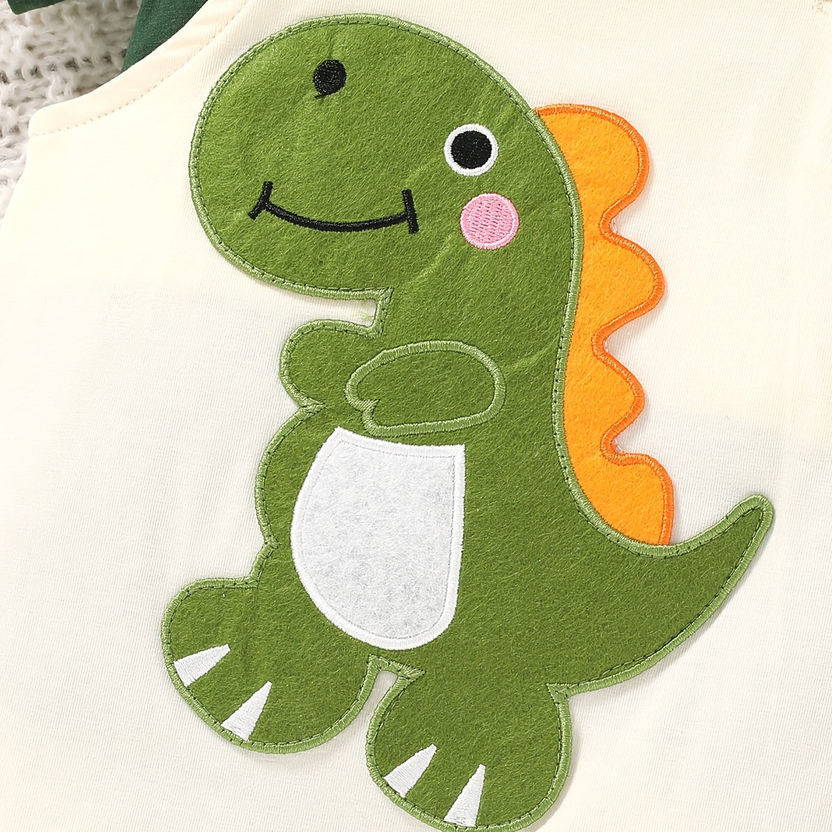 3PCS Cute Summer Dinosaur Printed Short Sleeve Overalls Baby Set