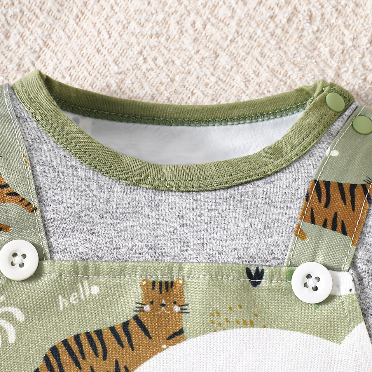 Casual Cute Koala Print Long Sleeve Baby Jumpsuit
