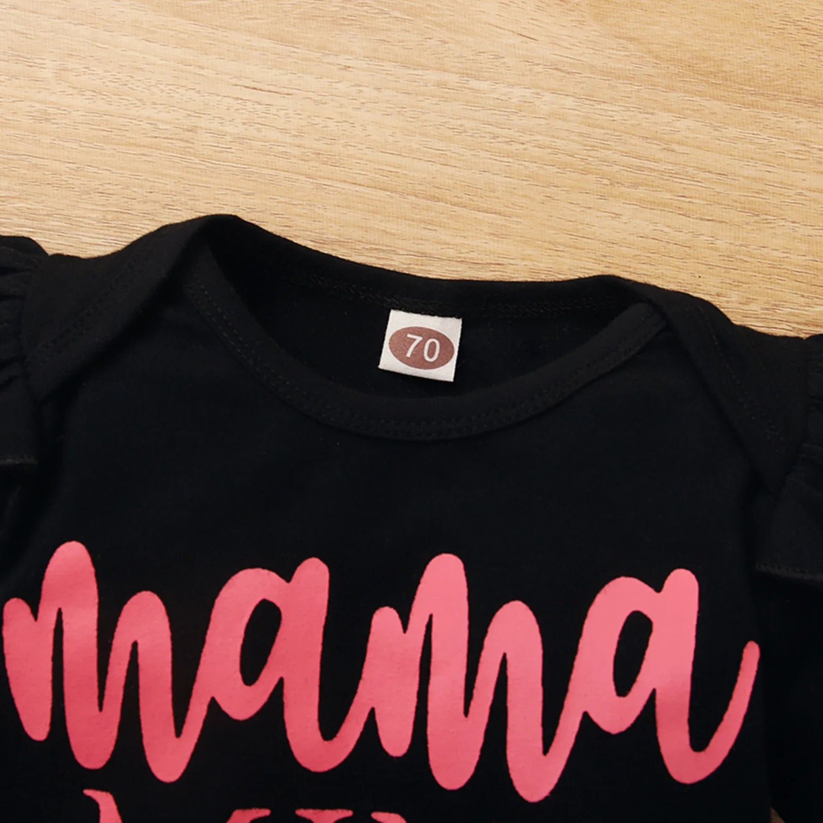 3PCS Mama Mini Letter Leopard Print Short sleeve Baby Set