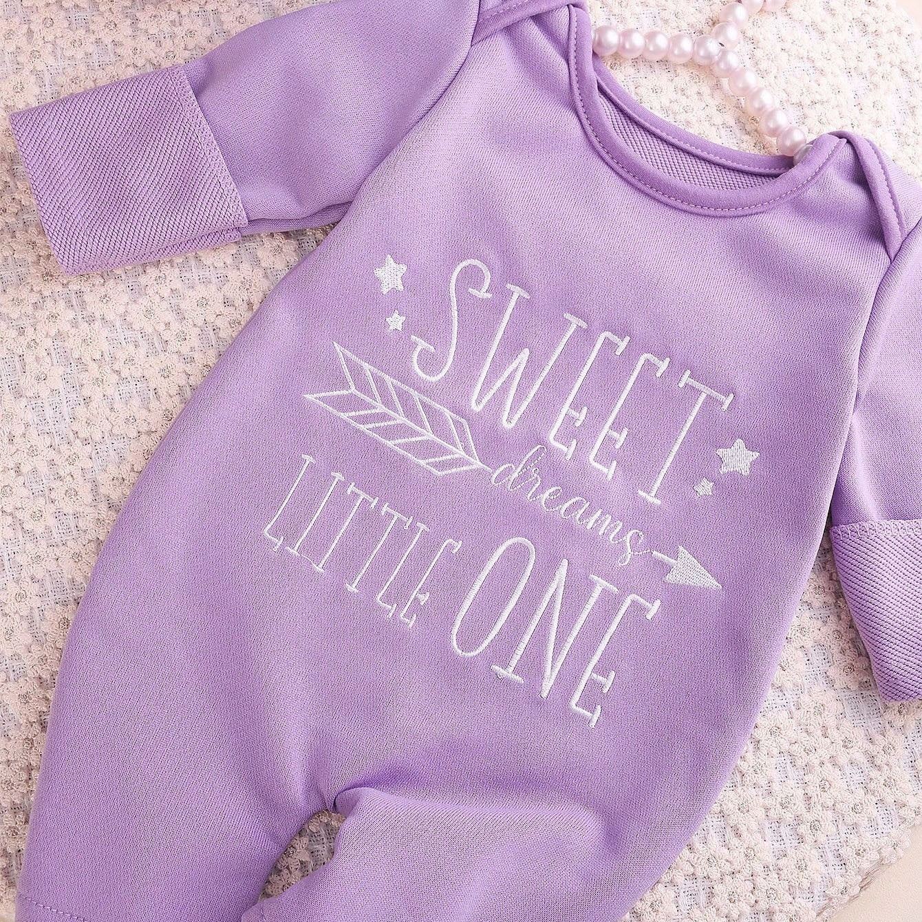 2PCS Sweet Little One Letter Print Long Sleeve Baby Jumpsuit