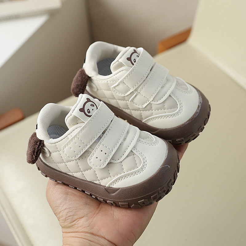 Cute Panda Printed Breathable Anti Slip Dual Strap Baby Shoes