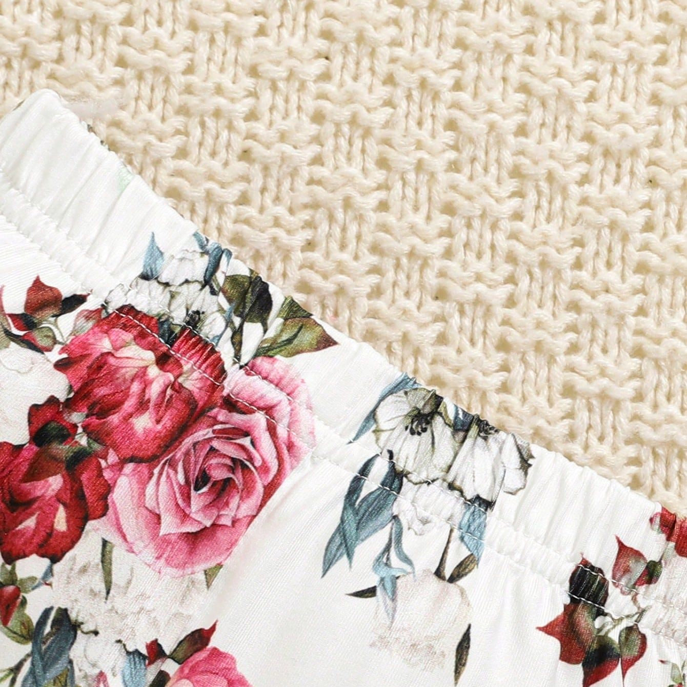 3PCS I Got It From My Mama Letter Floral Print Flutter Sleeve Baby Set