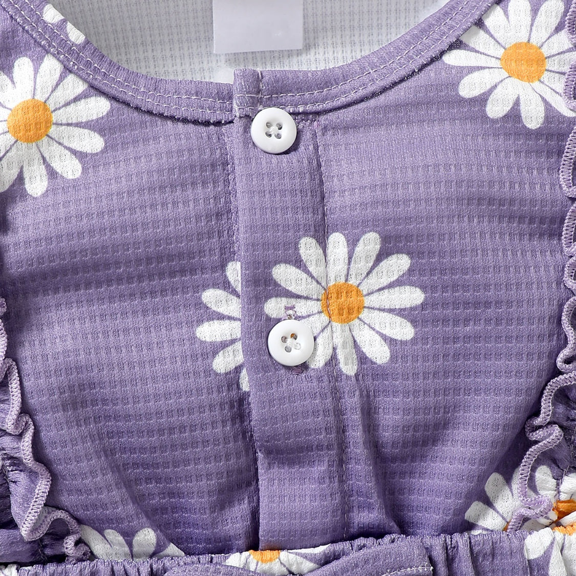 2PCS Stylish Daisy Print Long Sleeve Baby Romper