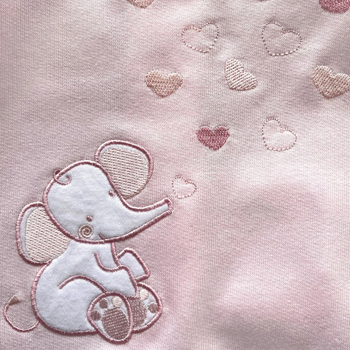 Lovely Elephant Heart Embroidery Long Sleeve Baby Girl Jumpsuit