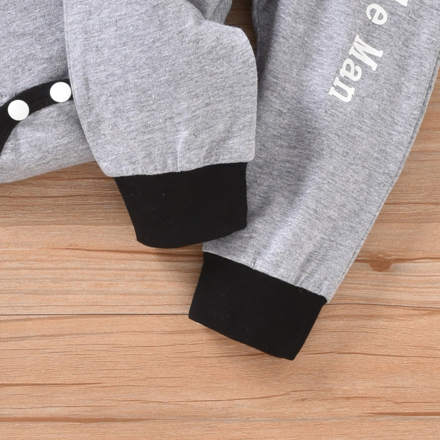 2PCS Baby Bear Letter Printed Hoodie Baby Set