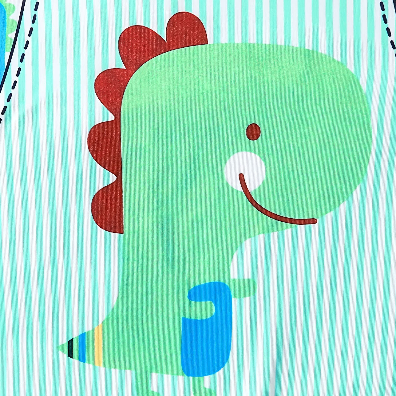 Lovely Dinosaur Stripe Print Long Sleeve Baby Jumpsuit