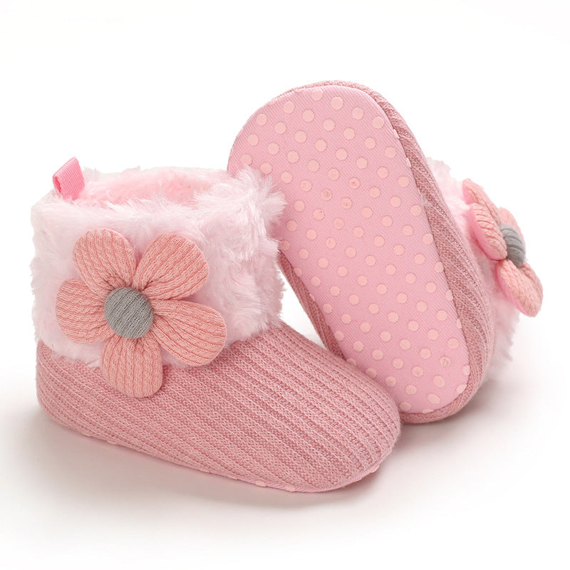 Hook Loop Fleece Snow Boots Soft Sole Baby Shoes