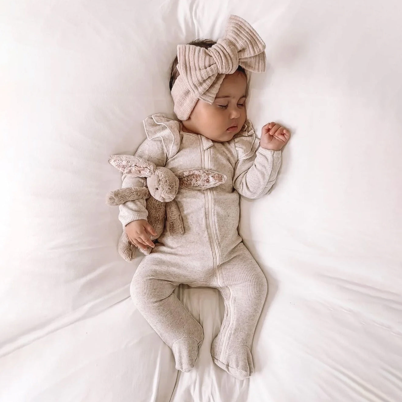 2PCS Lovely Solid Color Long Sleeve Baby Jumpsuit