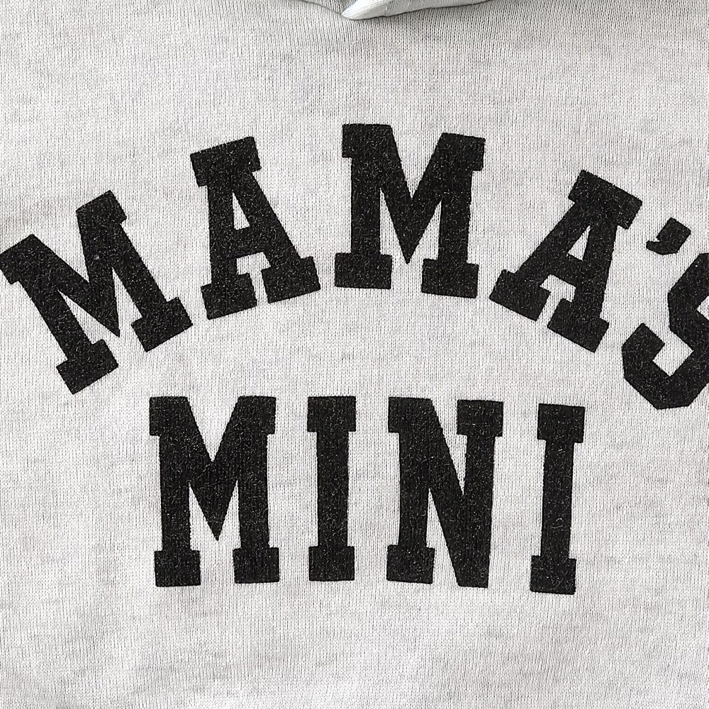 2PCS Casual Mama's Mini Letter Printed Long Sleeve Hooded Baby Boy Set