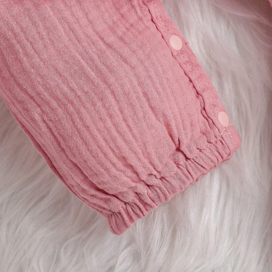 2PCS Pure Solid Color Baby Girl Jumpsuit