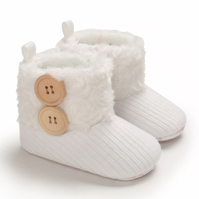 Baby Fleece-Lined Warm Soft Sole Prewalker Snow Boots
