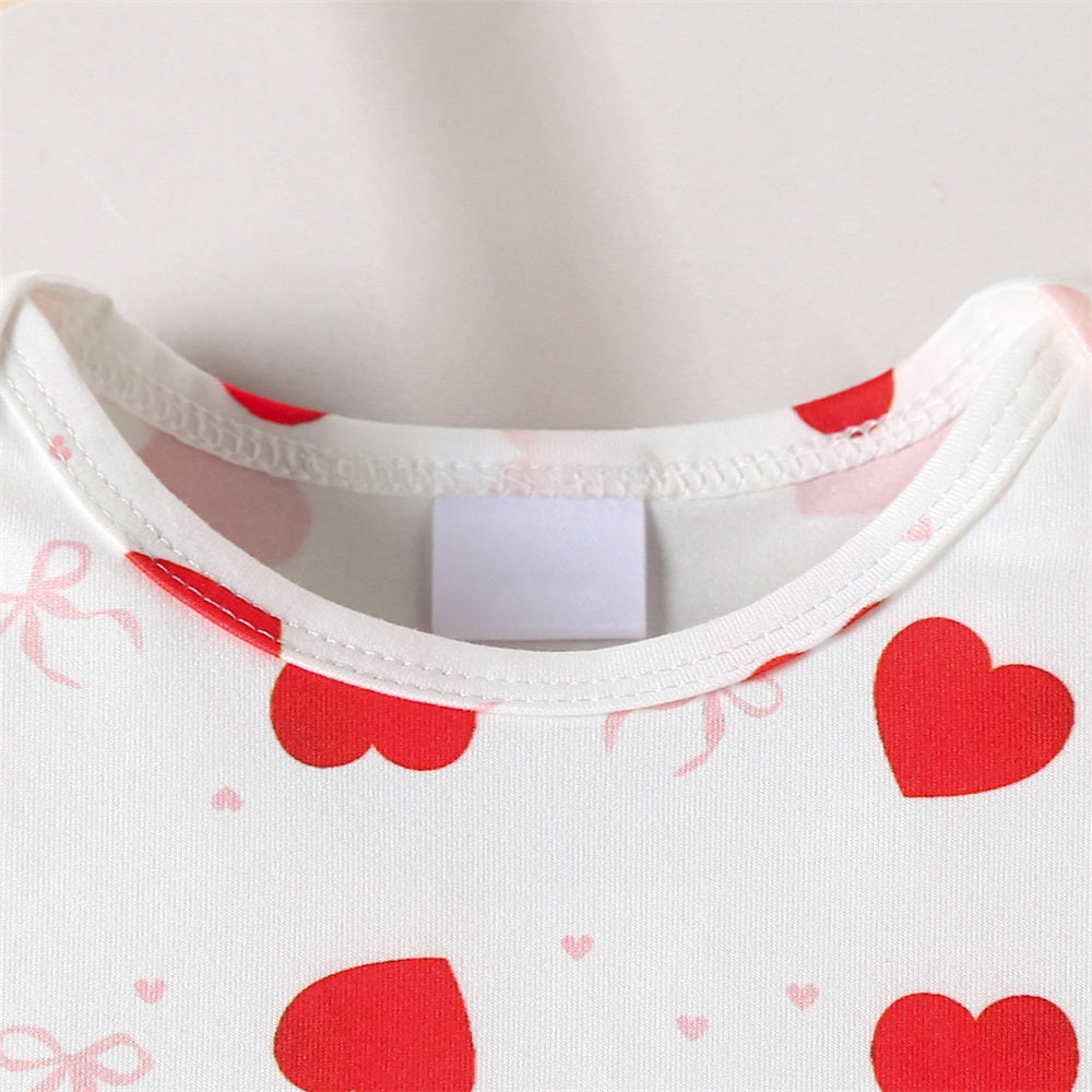 3PCS Dinosaur Embroidery Heart Print Long Sleeve Baby Set