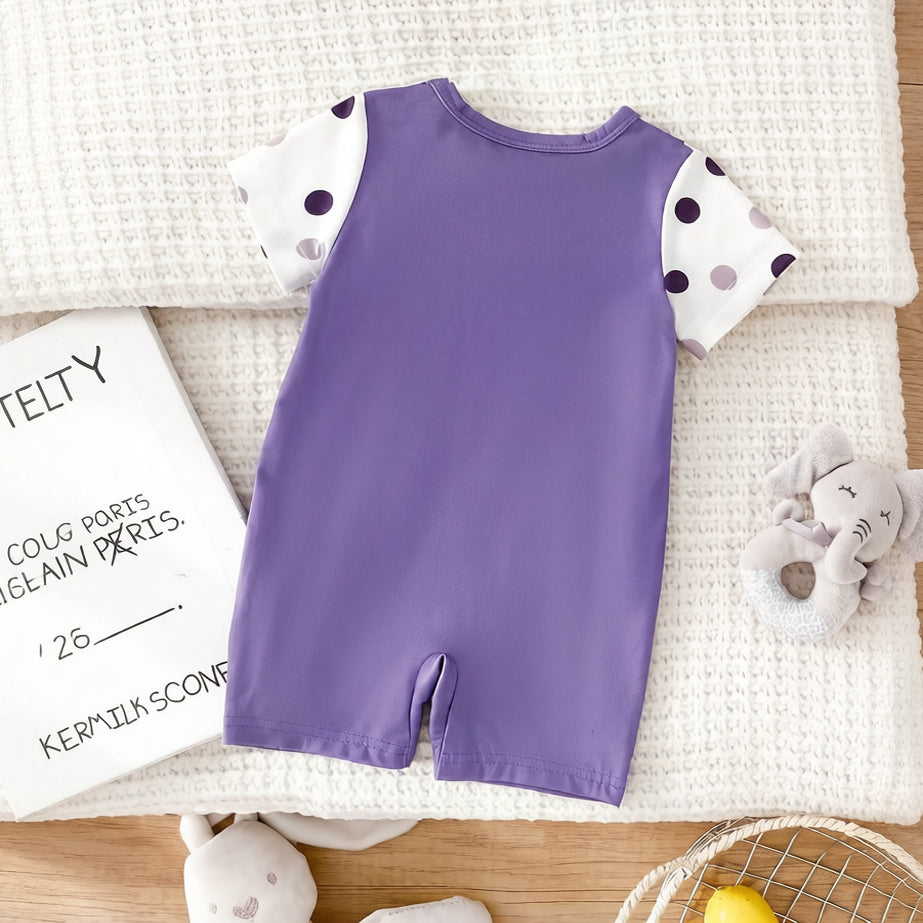 Lovely Elephant Polka Dots Printed Baby Jumpsuit