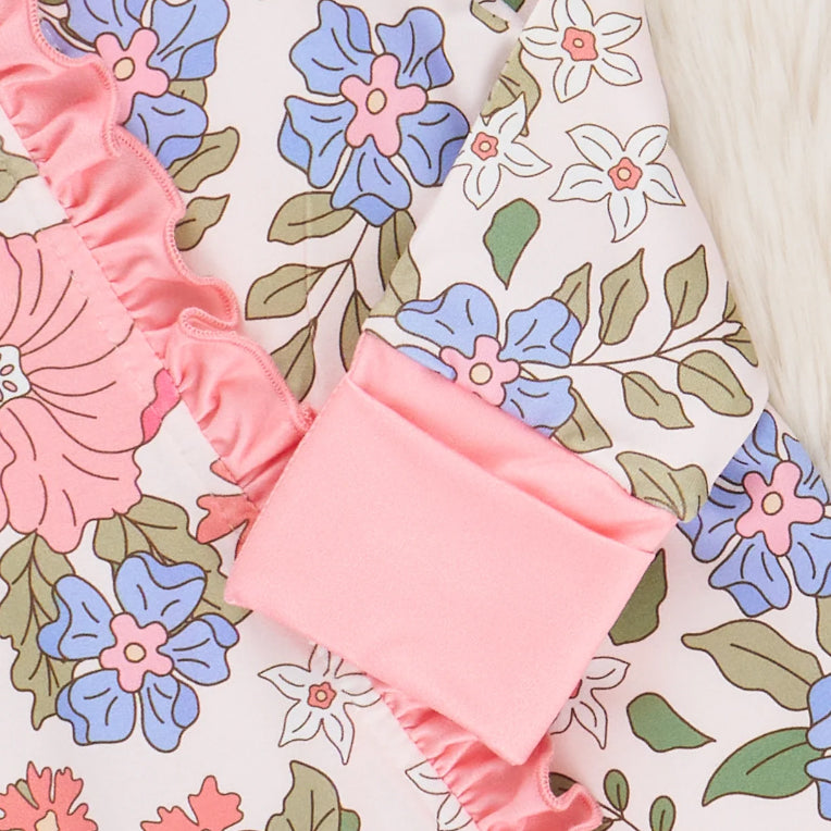 Charming Floral Printed Baby Jumpsuit