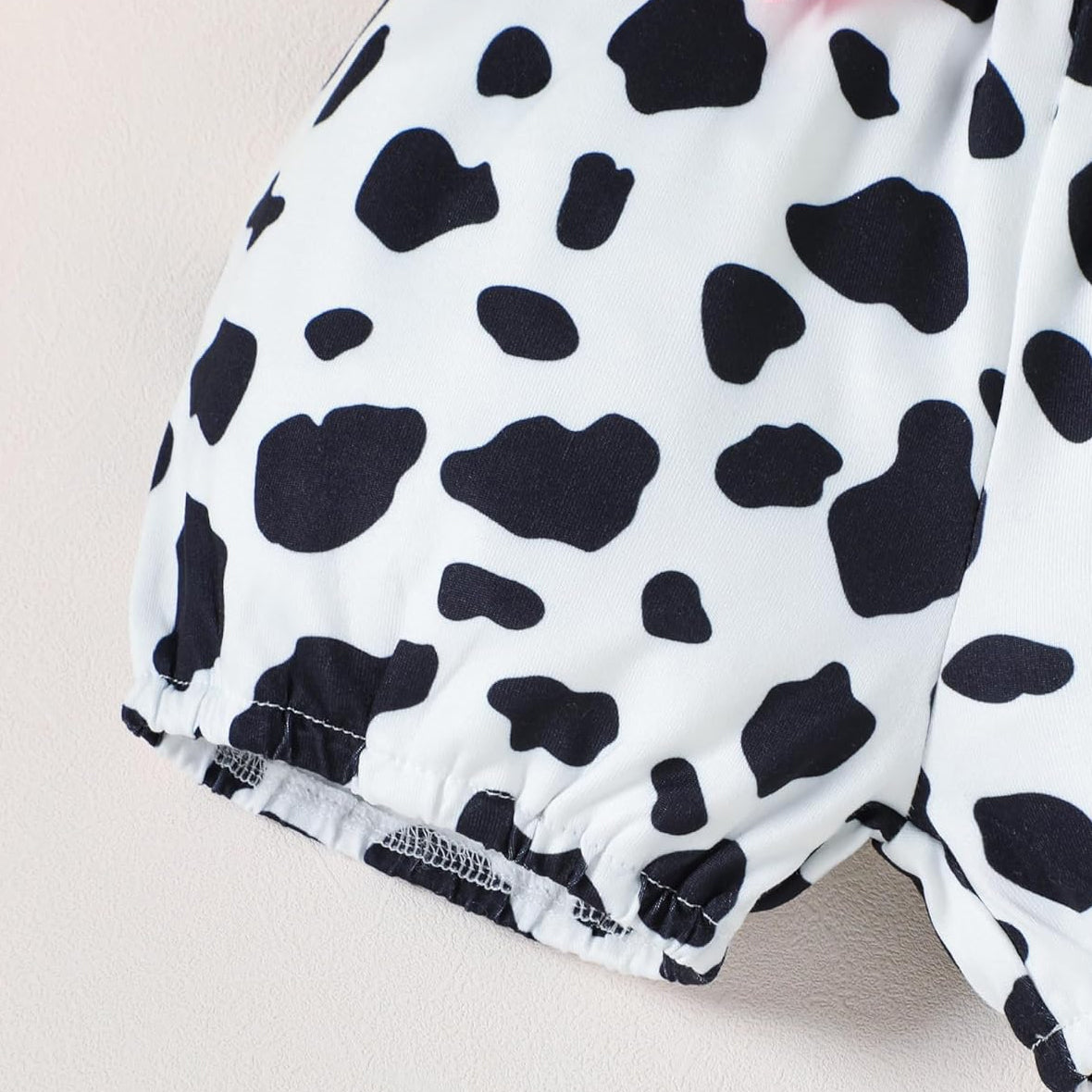 3PCS Lovely Llittle Sister Letter Cow Printed Short Sleeve Baby Set