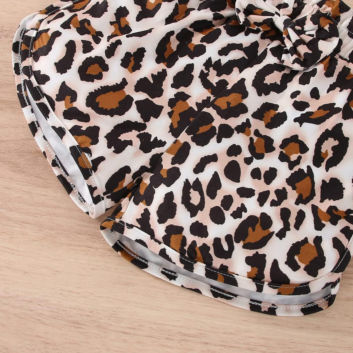 3PCS Mama's Mini Letter Leopard Print Short Sleeve Baby Set