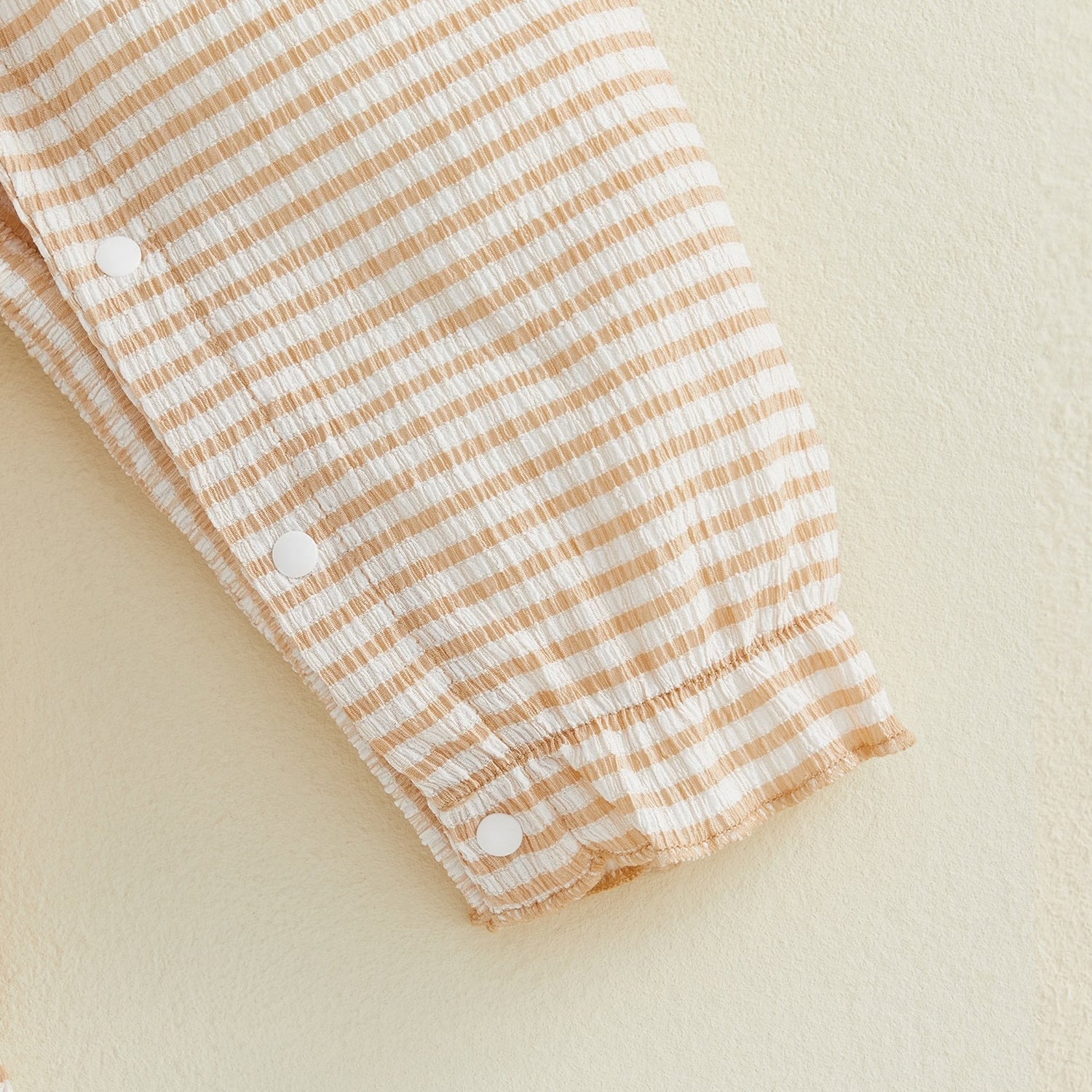 2PCS Stripe Printed Flutter Sleeve Baby Jumpsuit