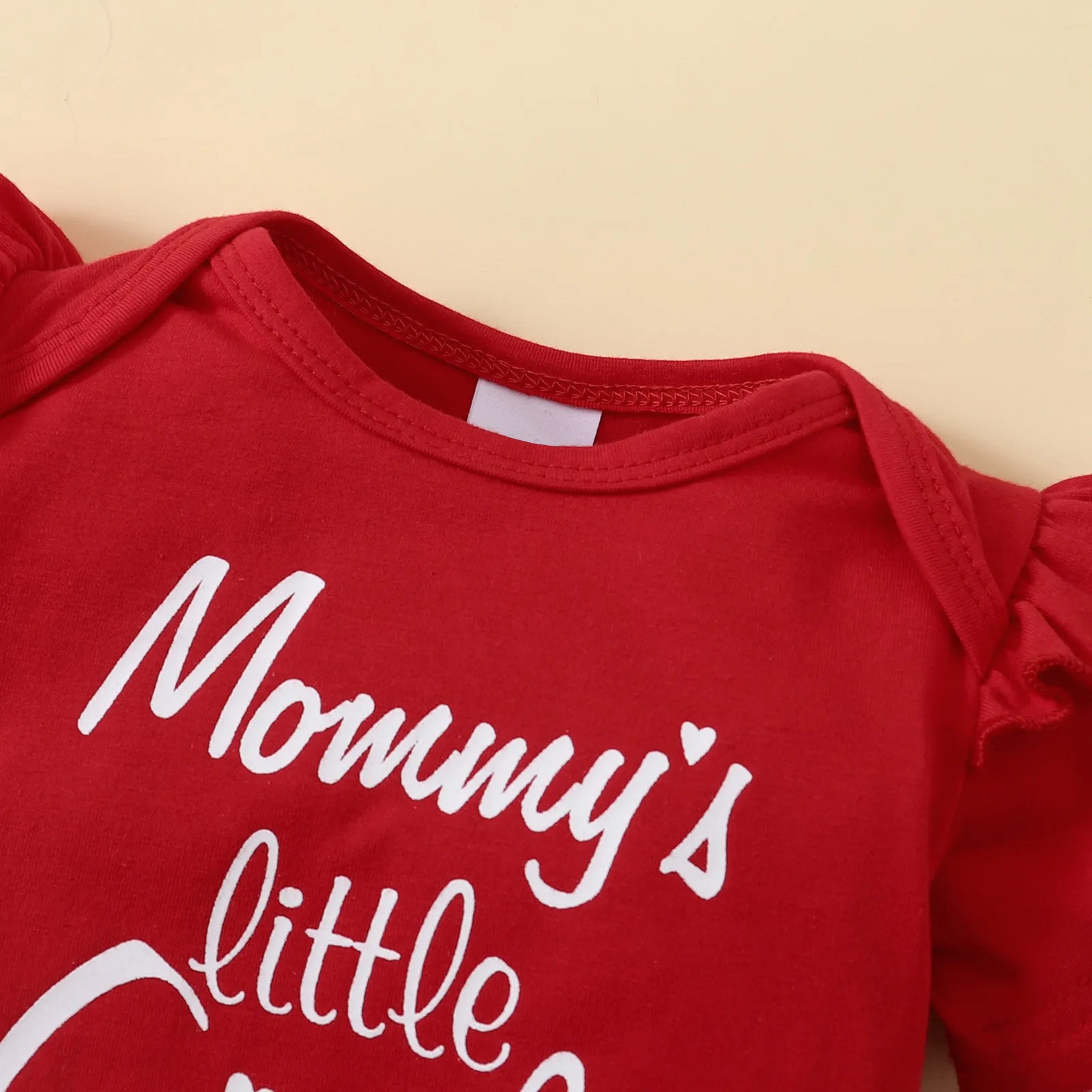 3PCS Mommy's Little Girl Letter Strawberry Stripe Print Baby Set