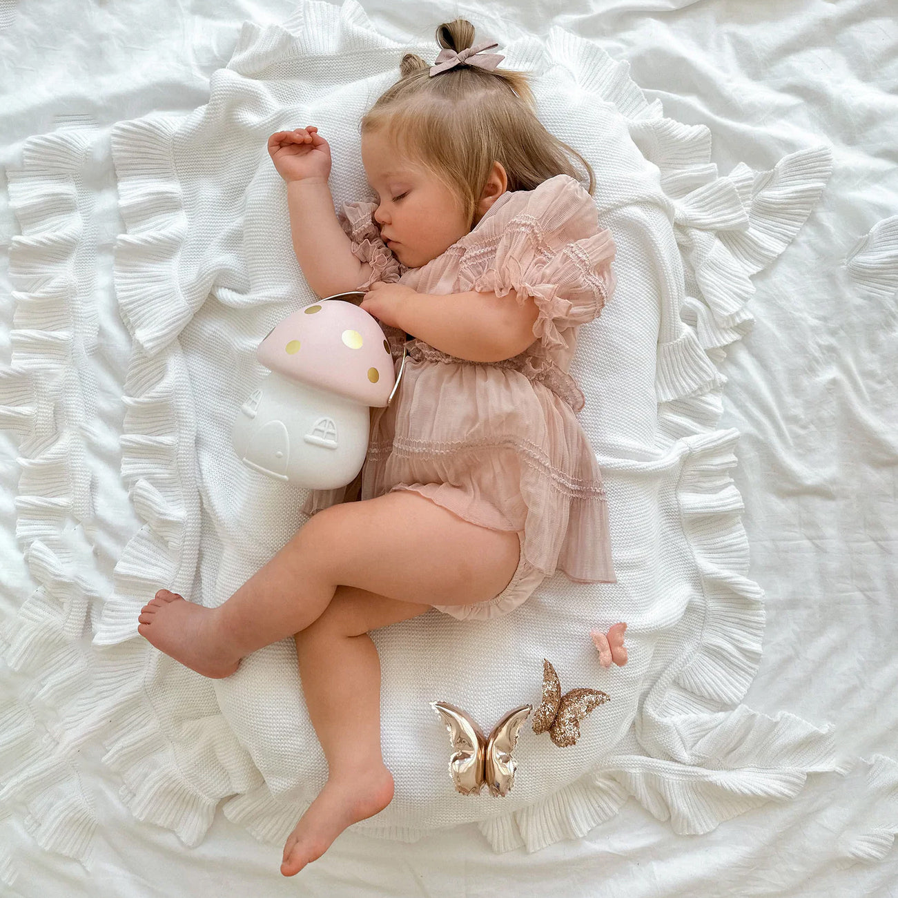 Grace Solid Color Mesh Puff Sleeve Baby Romper