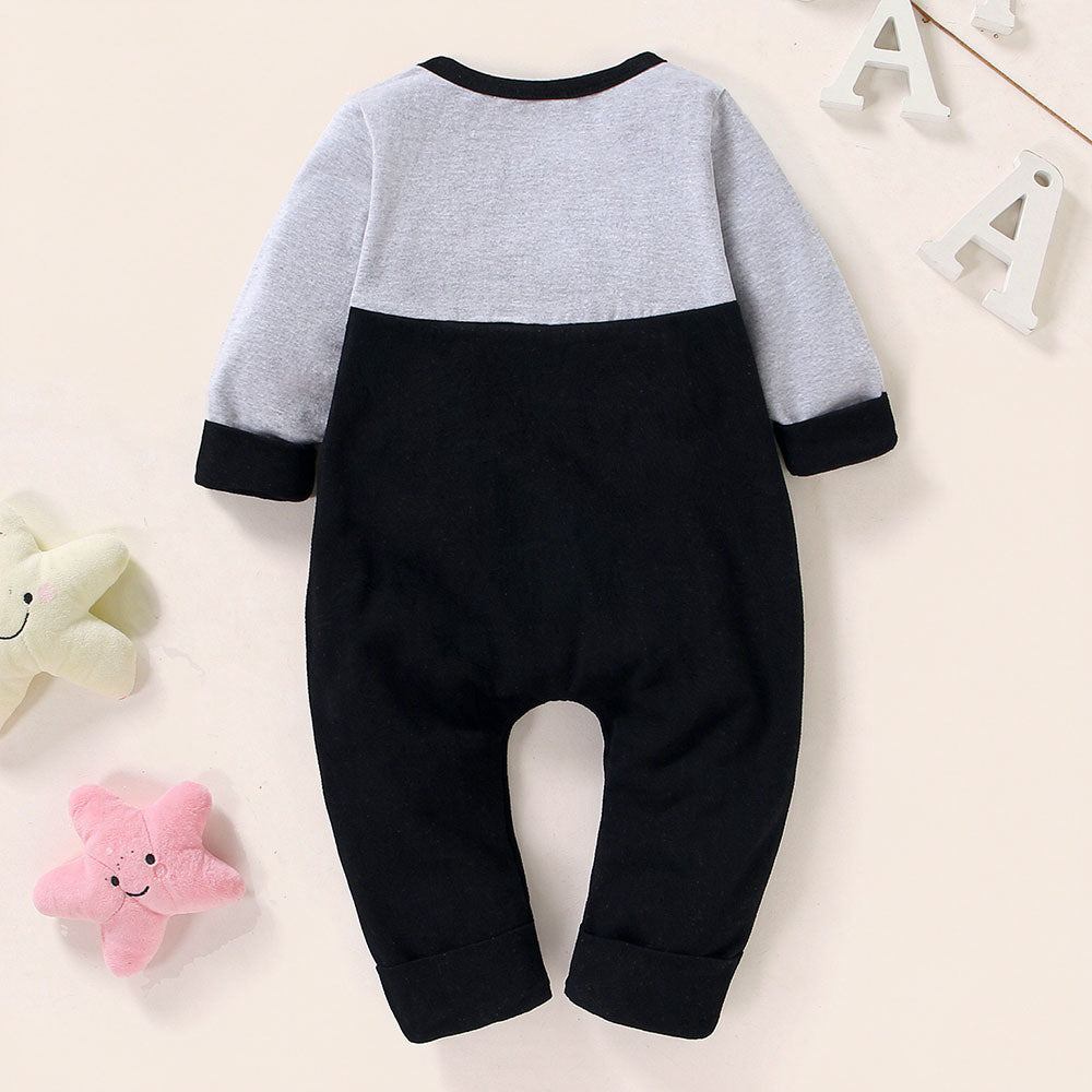 Comfy Elephant Print Long Sleeve Baby Jumpsuit