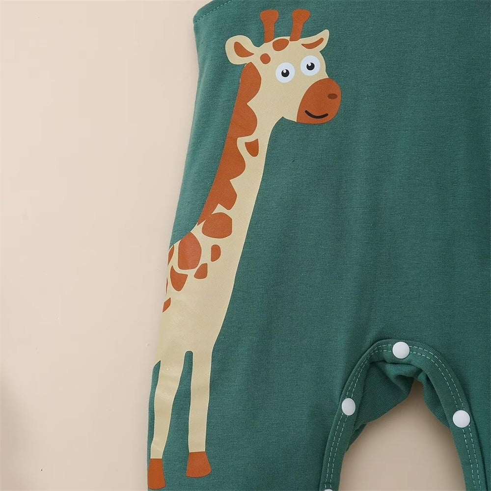 3PCS Trendy Animal Print Striped Long Sleeve Baby Set