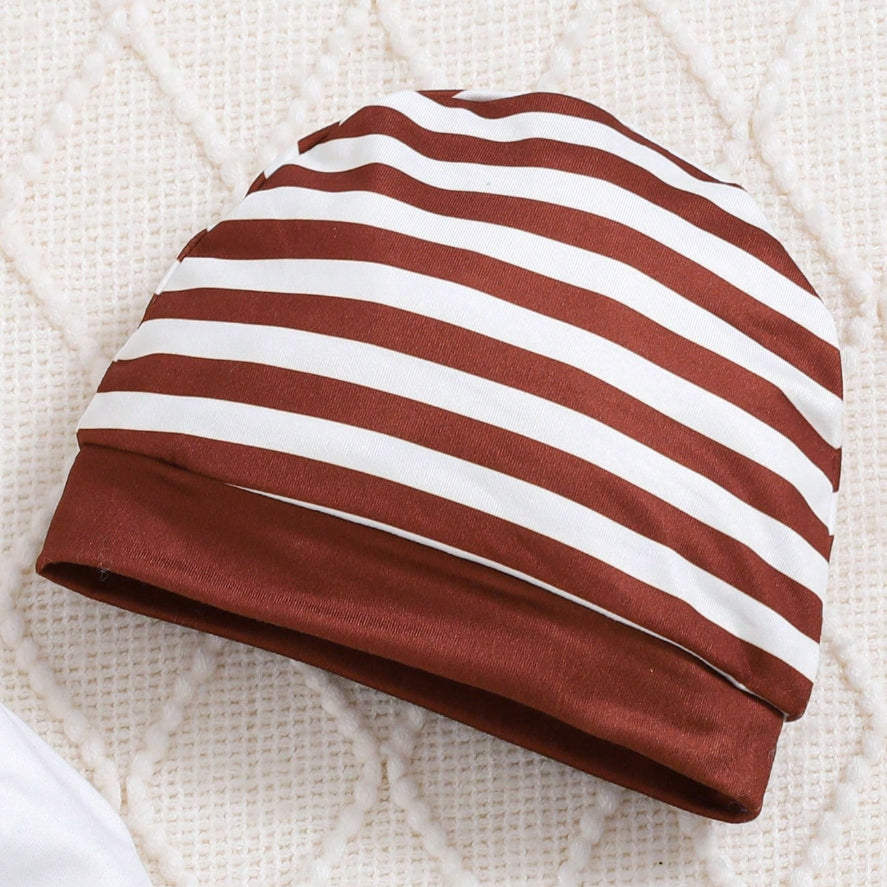 3PCS Comfy Elephant Stripe Printed Short Sleeve Baby Set