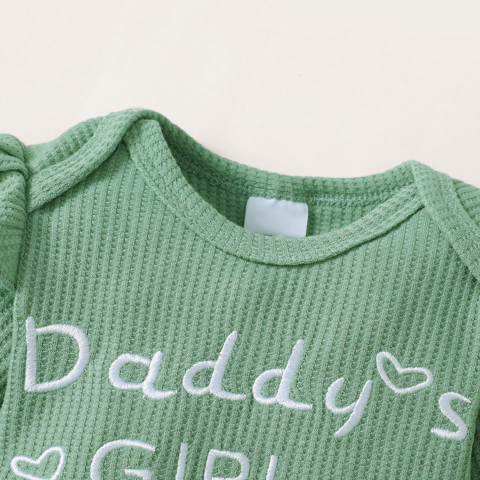 4PCS Daddy's Girl Mommy‘s World Letter Floral Print Baby Set