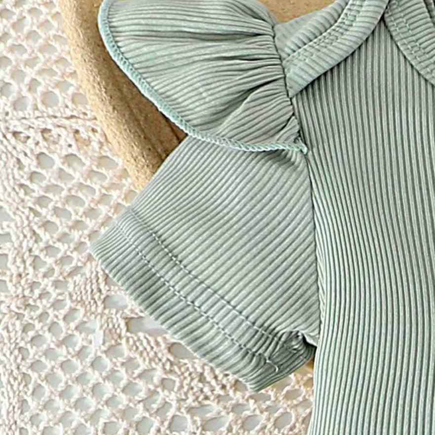 3PCS Trendy Floral Printed Short Sleeve Baby Set