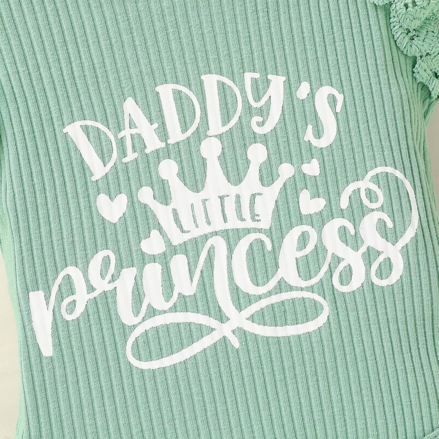 3PCS Lovely Daddy's Little Princess Letter Floral Print Baby Set