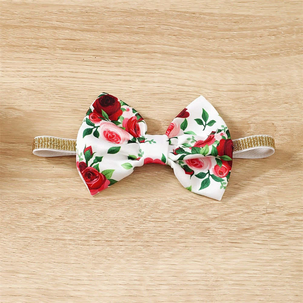 2PCS Exquisite Floral Printed Long Sleeve Baby Jumpsuit