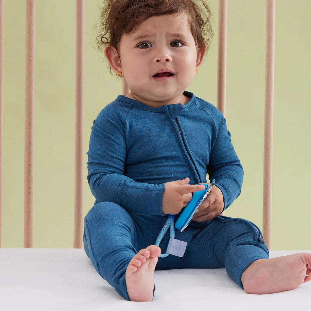 Classic Solid Color Zipper Bamboo Viscose Baby Jumpsuit